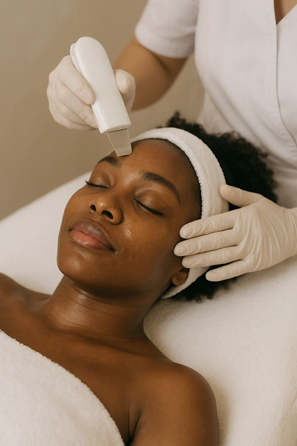 Atendimento de cuidado facial na Anima Belle